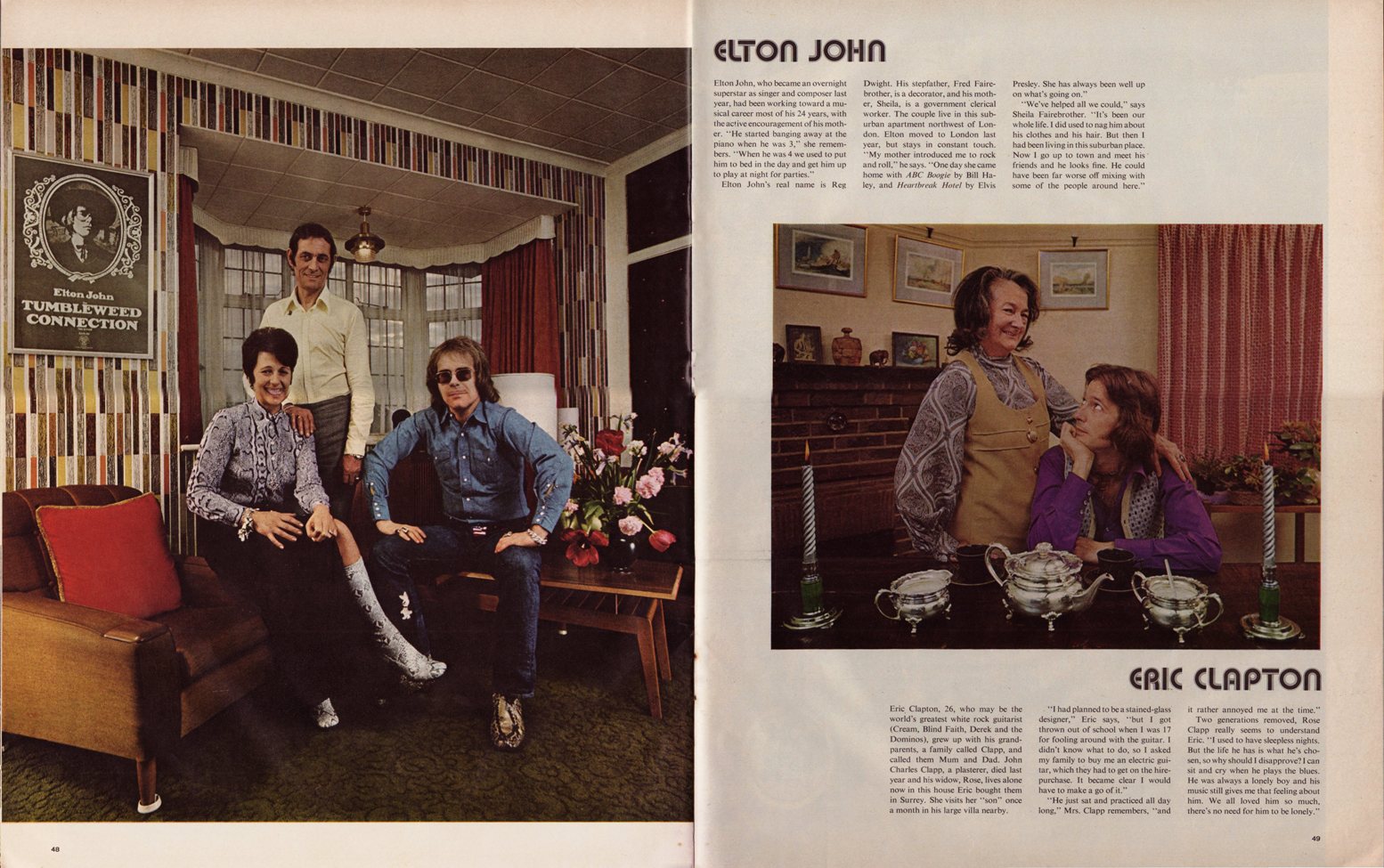 Clapton, Zappa, Elton John: Photos of Rock Stars With Their Parents